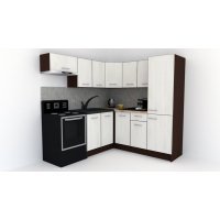 Bucatarie de Colt GENA NEW 10 DR. 190-200, Fara Corp de Cuptor, Wenge / Decor 8508